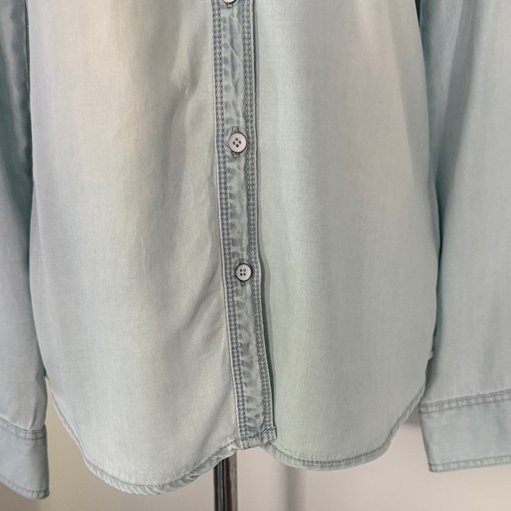 Light Wash Denim Button-Up Shirt - Picture 3 of 9
